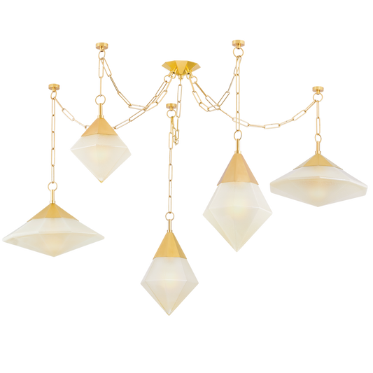 ANGELIQUE Chandelier In VINTAGE POLISHED BRASS Finish