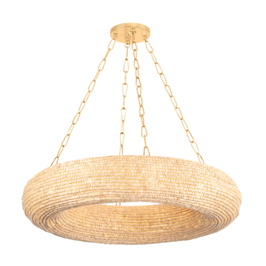 LURE Chandelier In Vintage Gold Leaf Finish