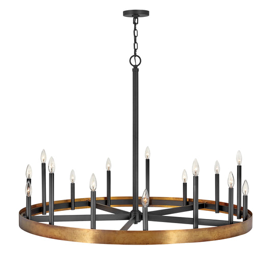 Wells Large Single Tier Chandelier In Copper Finish