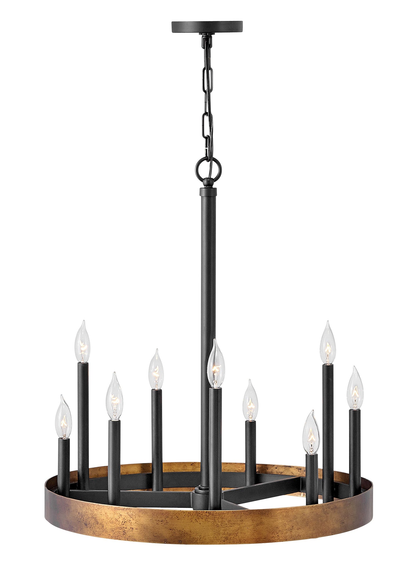 Wells Medium Single Tier Chandelier In Copper Finish