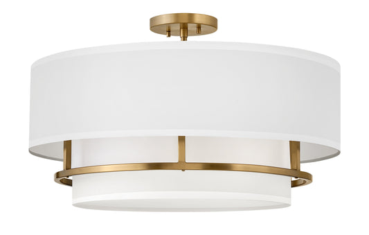 Graham Medium Semi-Flush Mount In Light Brass Finish