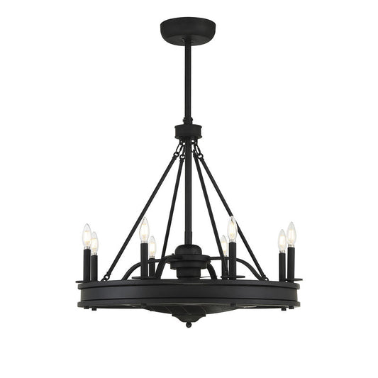 Lyon 8-Light Fan D'Lier in 
Matte Black Matte Black