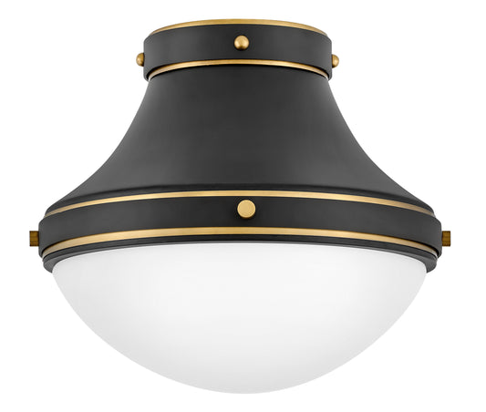 Oliver Medium Flush Mount In Black Finish