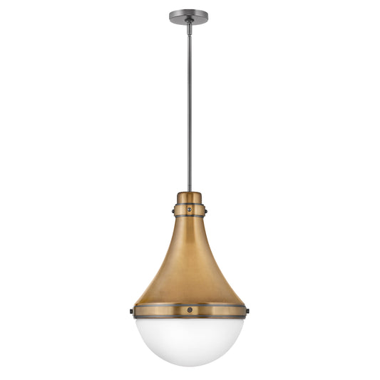 Oliver Medium Pendant In Light Brass Finish