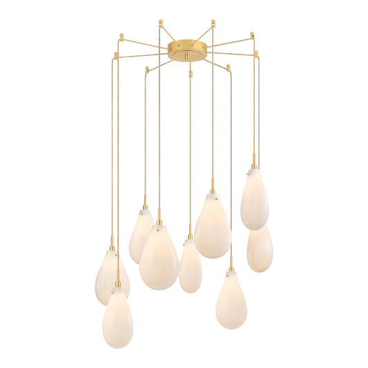 IRONWOOD Chandelier with AGED BRASS Finish