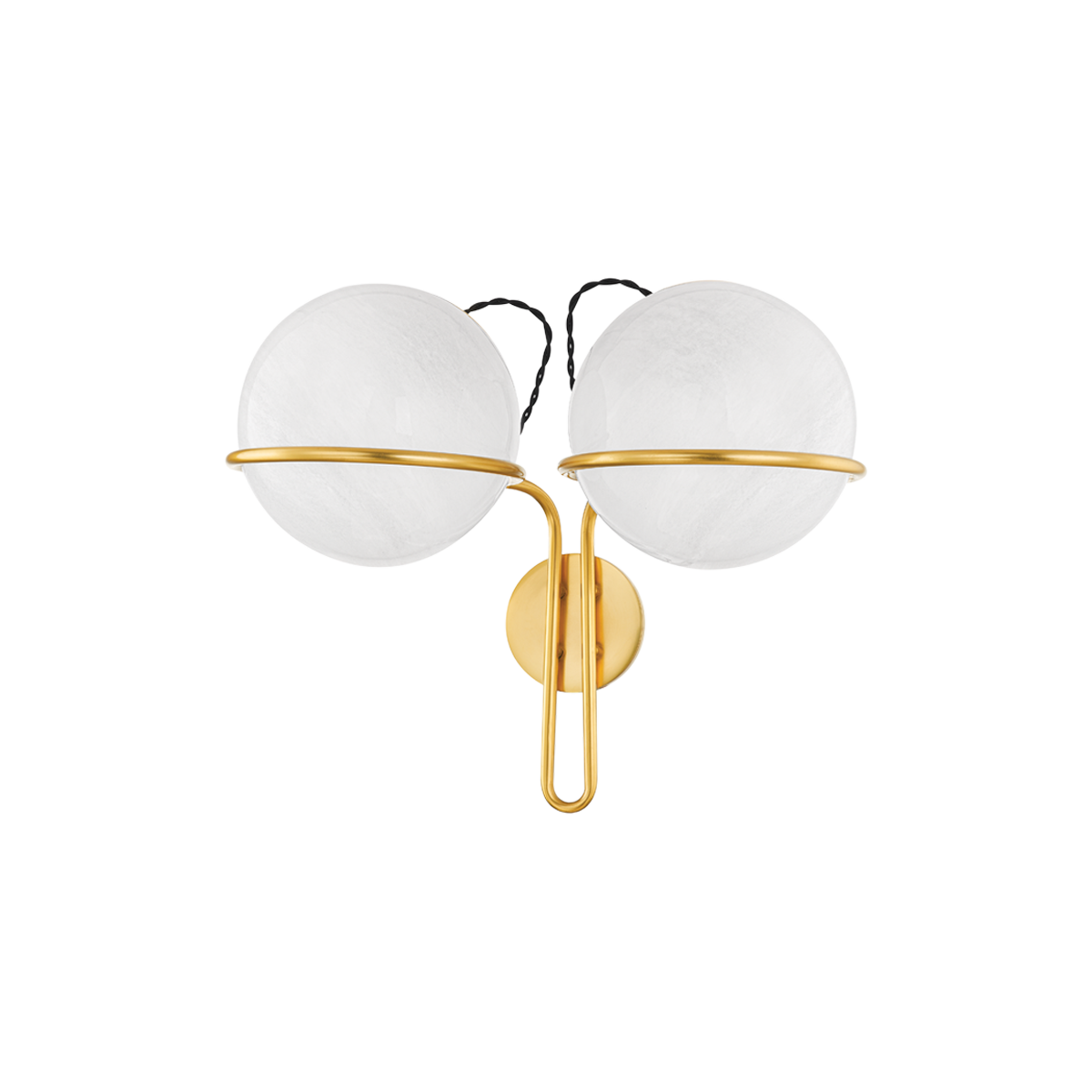 HINGHAM Wall Sconce with Aged Brass Finish