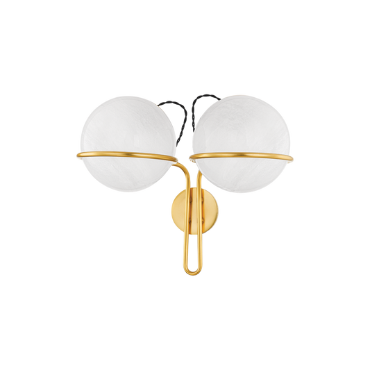 HINGHAM Wall Sconce with Aged Brass Finish