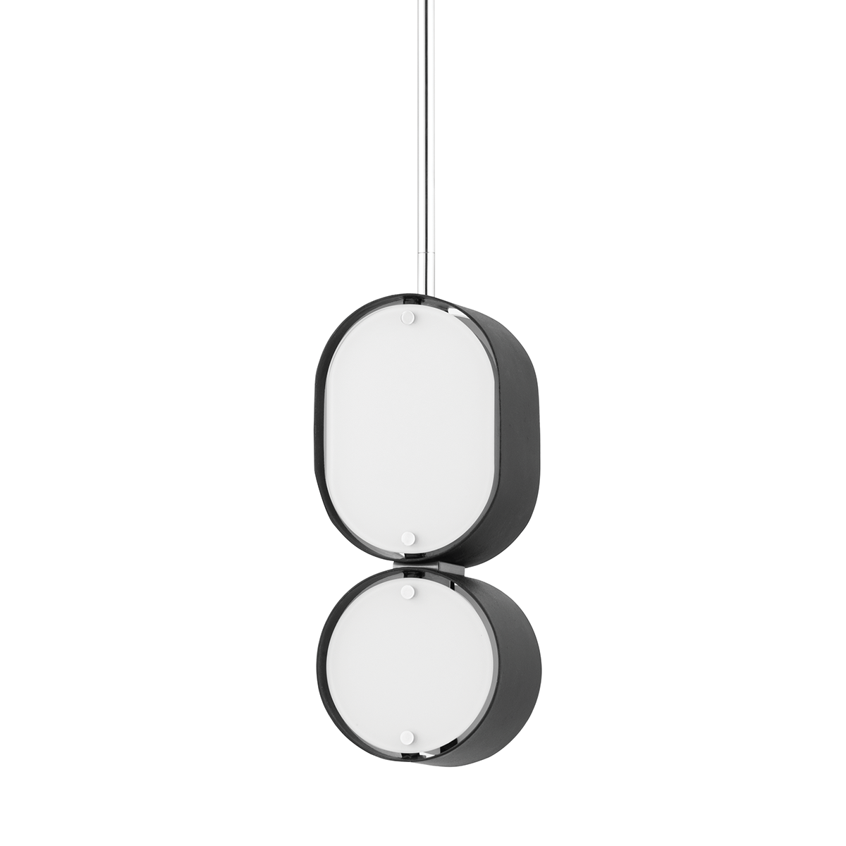 Opal Pendant In Soft Black with Stainless Steel Finish