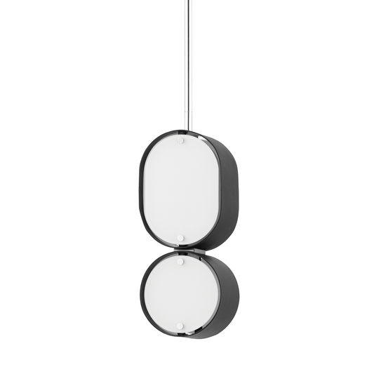 Opal Pendant In Soft Black with Stainless Steel Finish