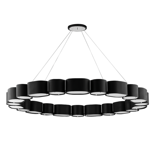 Opal Chandelier In SOFT BLACK/STAINLESS STEEL Finish