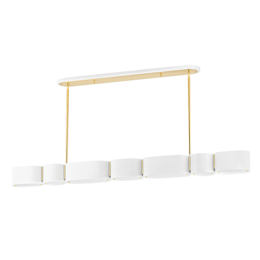 Opal Linear In SOFT WHITE/VINTAGE BRASS Finish