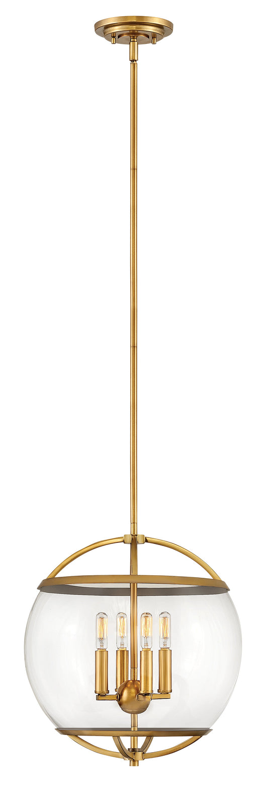 Calvin Medium Orb Pendant In Light Brass Finish