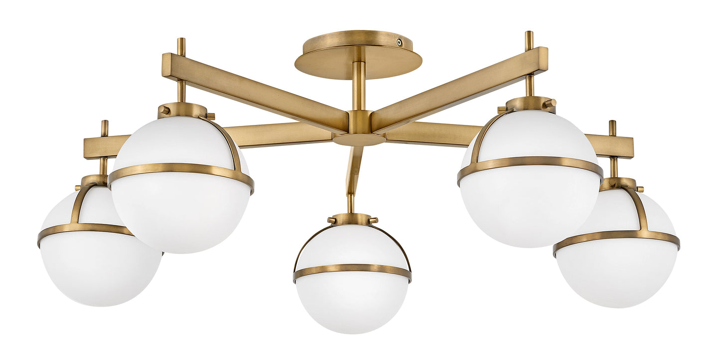 Hollis Large Semi-flush Mount In Light Brass Finish