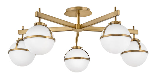 Hollis Large Semi-flush Mount In Light Brass Finish