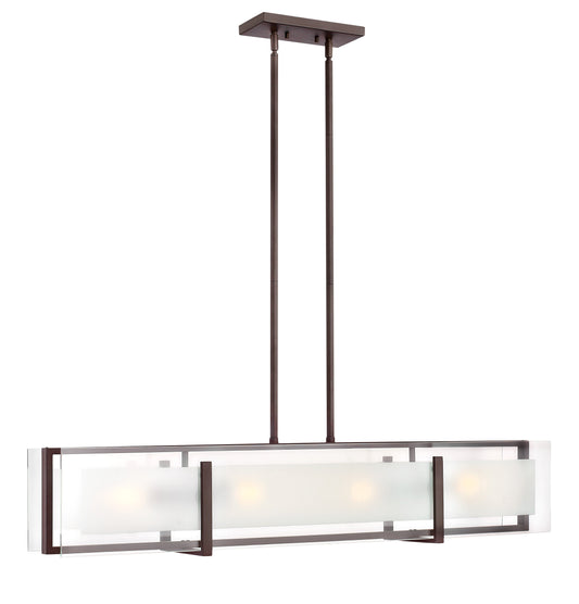Latitude Medium Four Light Linear In Light Bronze Finish