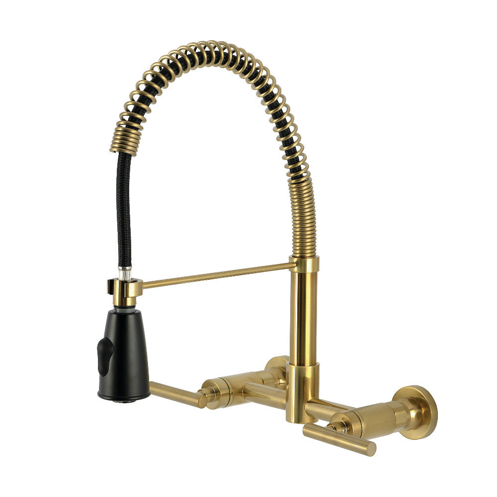 Manhattan Pre-Rinse Kitchen Faucet in Brushed Brass