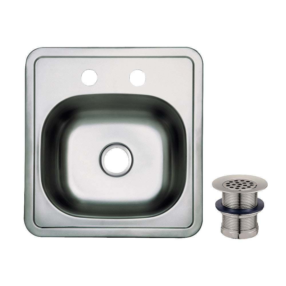 Studio 14.9375 Inch Bar Prep Sink in Brushed Nickel
