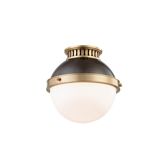 Latham Flush Mount with Aged/antique Distressed Bronze Finish