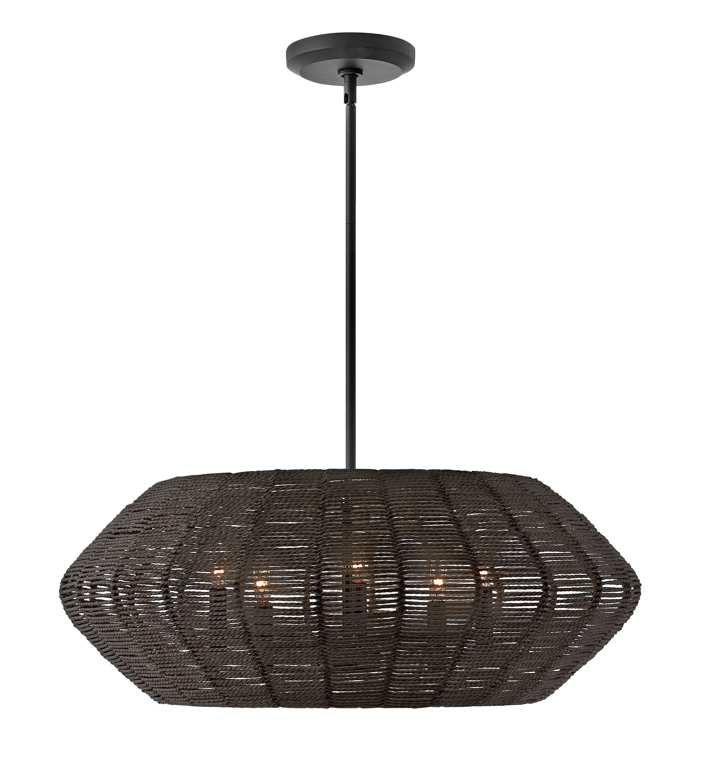 Luca Medium Convertible Drum Chandelier In Black Finish