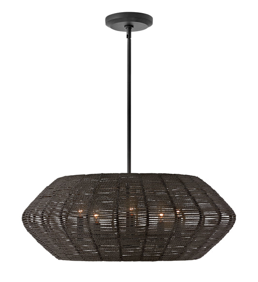 Luca Medium Convertible Drum Chandelier In Black Finish