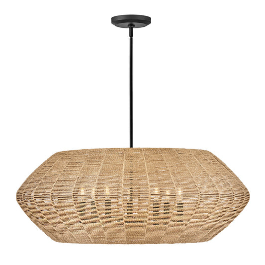 Luca Large Convertible Drum Chandelier In Black Finish