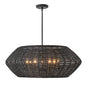 Luca Large Convertible Drum Chandelier In Black Finish
