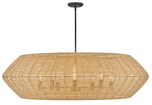 Luca Extra Large Drum Chandelier In Black Finish