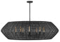 Luca Extra Large Drum Chandelier In Black Finish