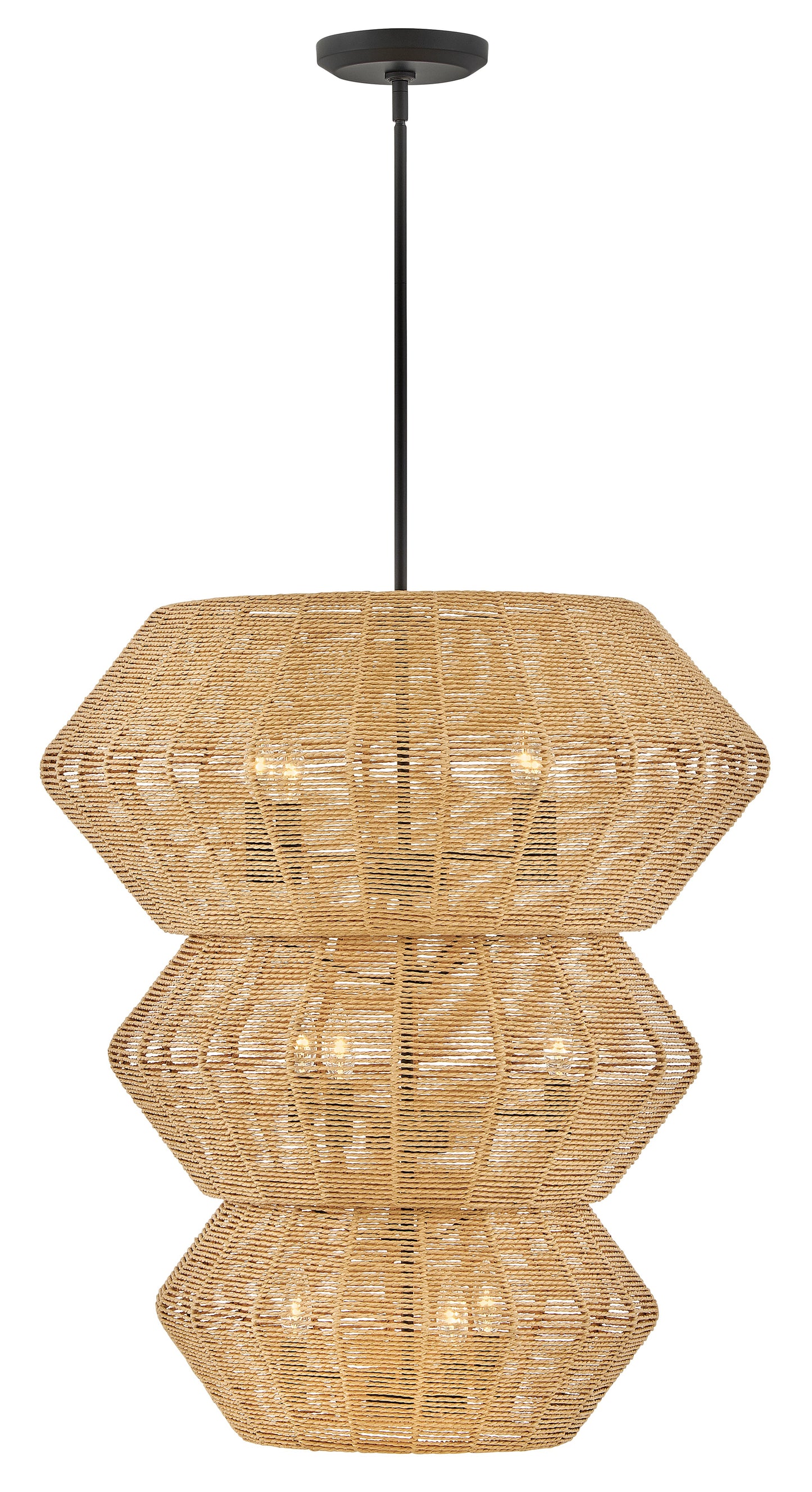 Luca Double XL Multi Tier Chandelier In Black Finish