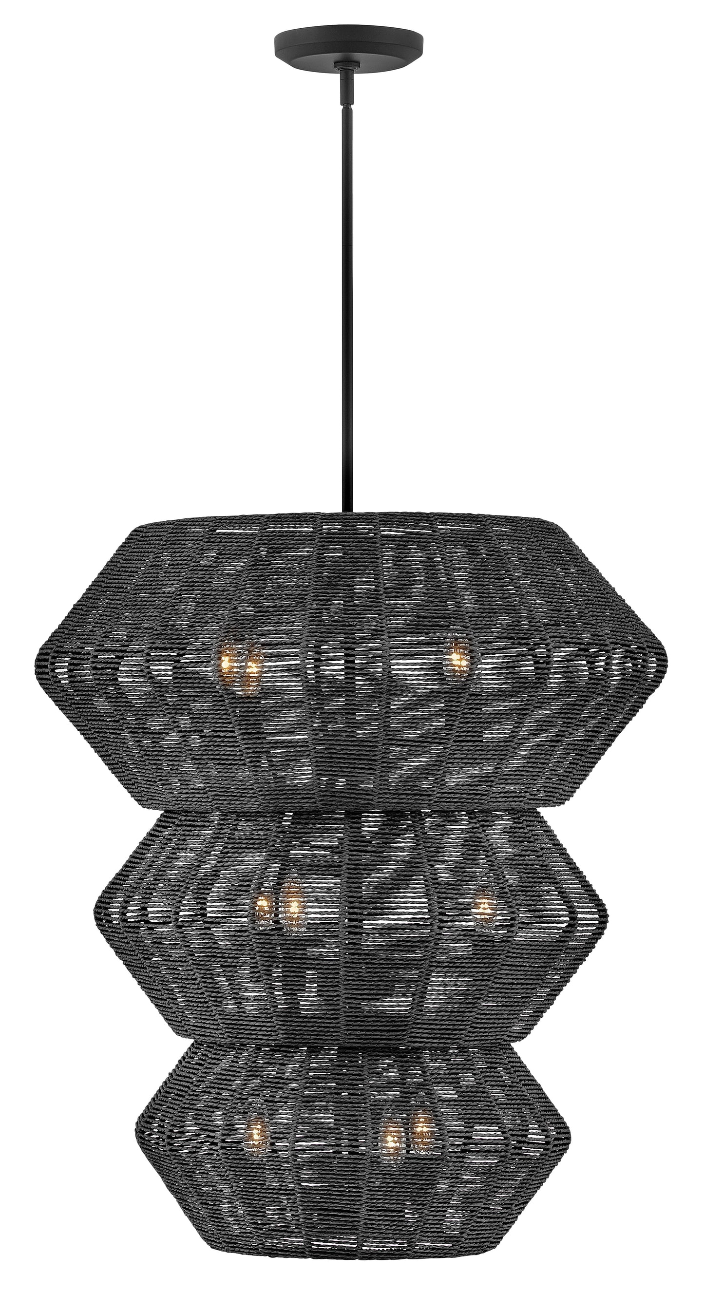 Luca Double XL Multi Tier Chandelier In Black Finish