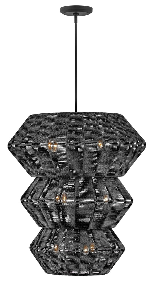 Luca Double XL Multi Tier Chandelier In Black Finish