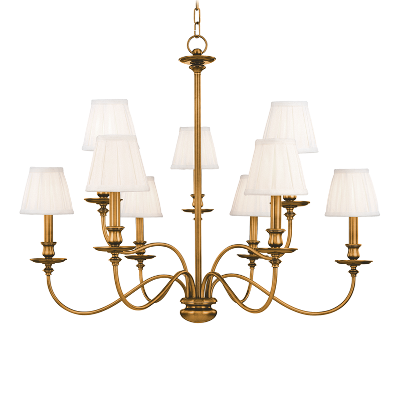 Menlo Park Chandelier with Aged Brass Finish