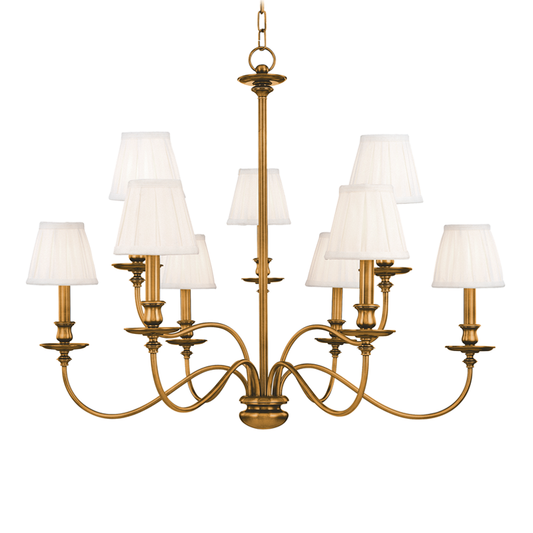 Menlo Park Chandelier with Aged Brass Finish