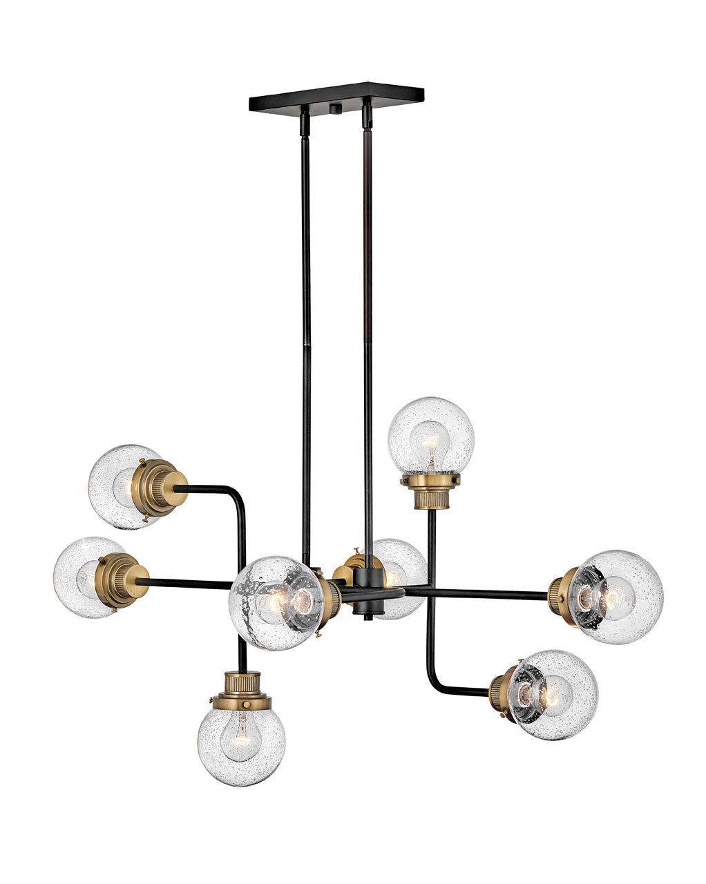Poppy Medium Eight Light Linear In Black Finish