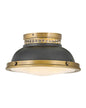 Emery Small Flush Mount In Light Brass Finish