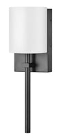 Avenue White Acrylic Small Single Light Sconce In Black Finish