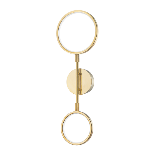 Saturn Wall Sconce with Aged Brass Finish