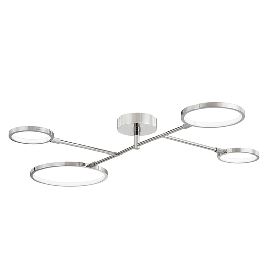 Saturn Semi Flush with Polished Nickel Finish