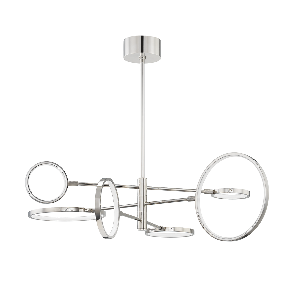 Saturn Chandelier with Polished Nickel Finish