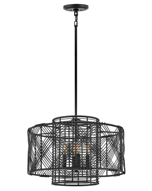 Nikko Large Convertible Pendant In Black Finish