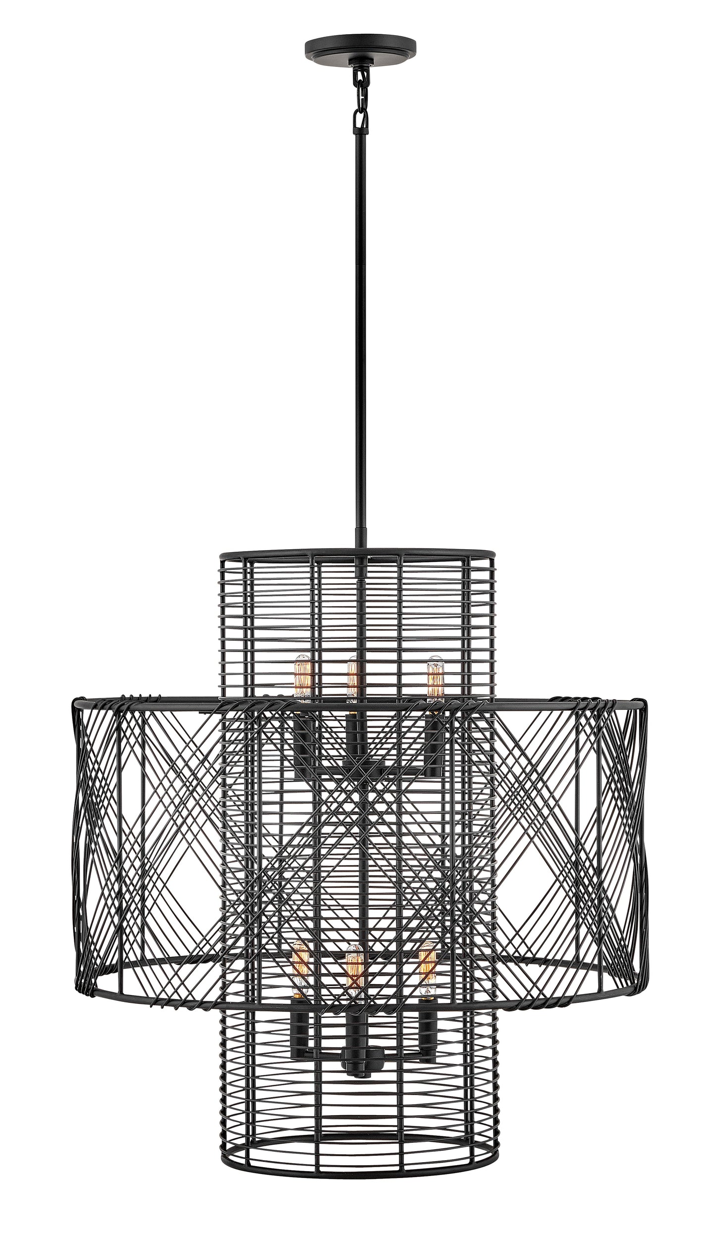 Nikko Medium Multi Tier Chandelier In Black Finish