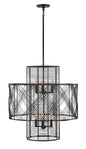 Nikko Medium Multi Tier Chandelier In Black Finish