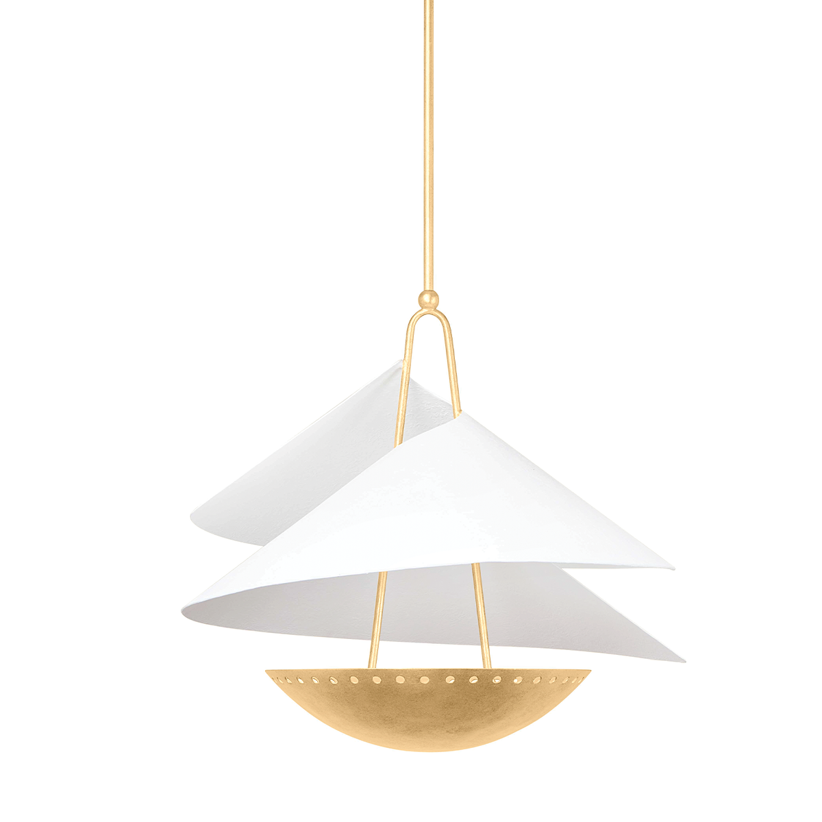 Carini Pendant In VINTAGE GOLD LEAF/GESSO WHITE Finish