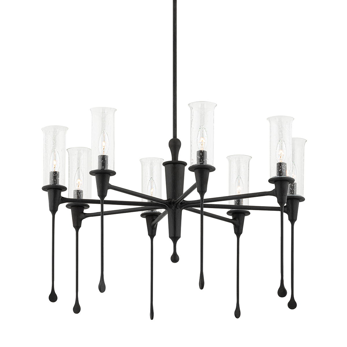 Chisel Chandelier with Black Iron Finish