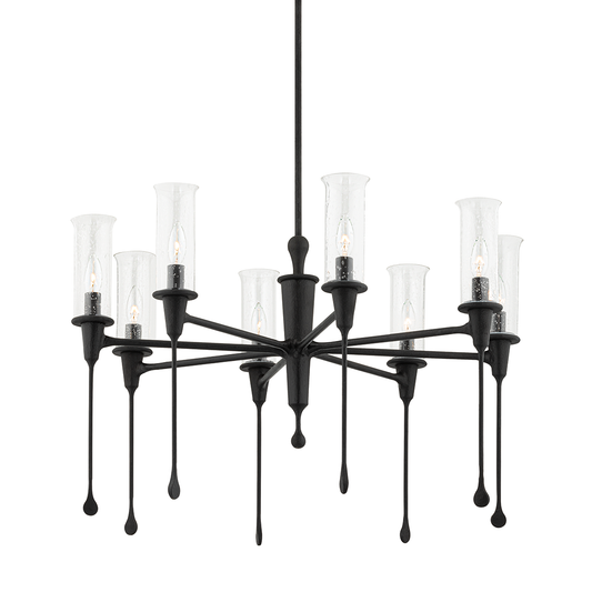 Chisel Chandelier with Black Iron Finish