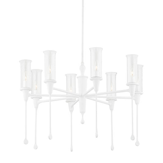Chisel Chandelier with White Plaster Finish