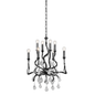 Aveline Chandelier In Black Silver Leaf Finish