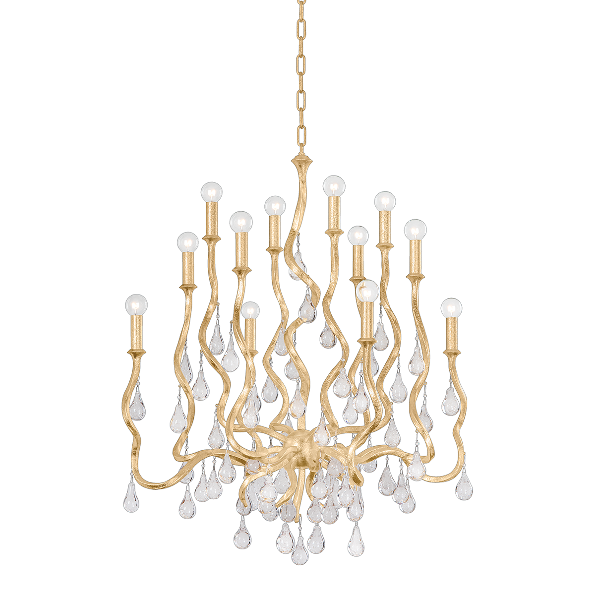 Aveline Chandelier In Gold Leaf Finish