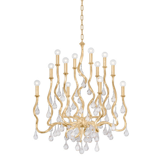 Aveline Chandelier In Gold Leaf Finish