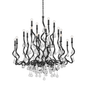 Aveline Chandelier In Black Silver Leaf Finish